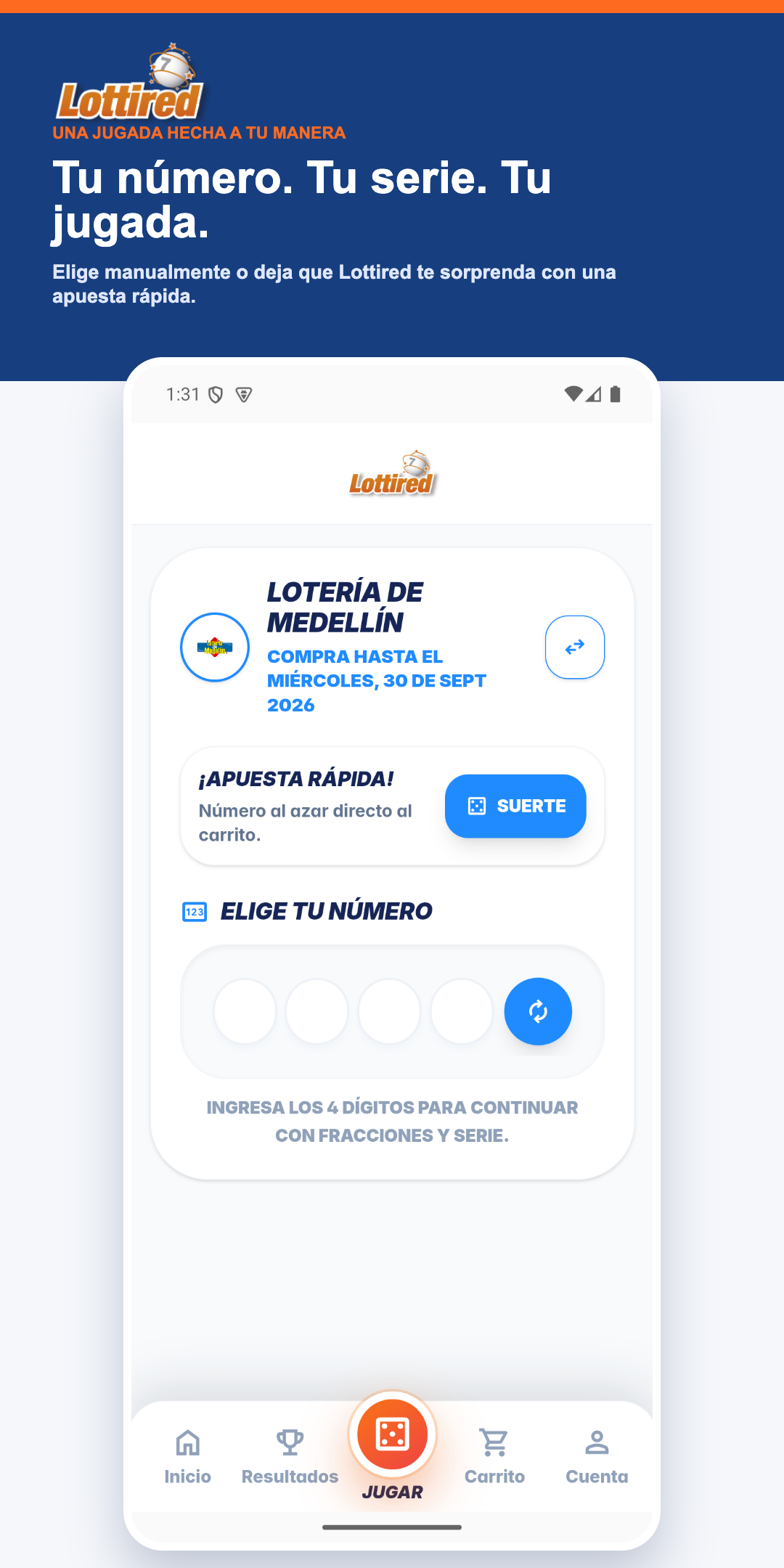 Lottired number selection experience