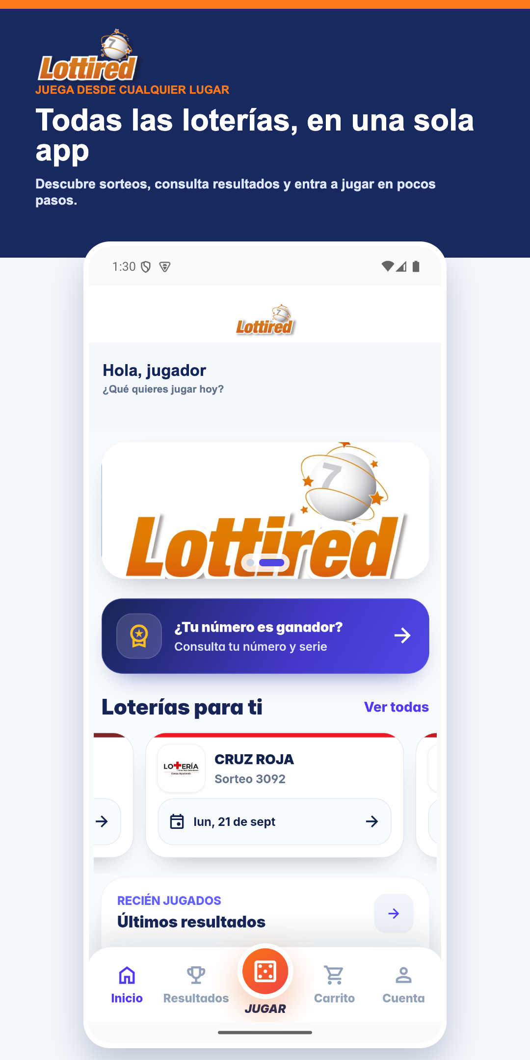 New Lottired mobile experience