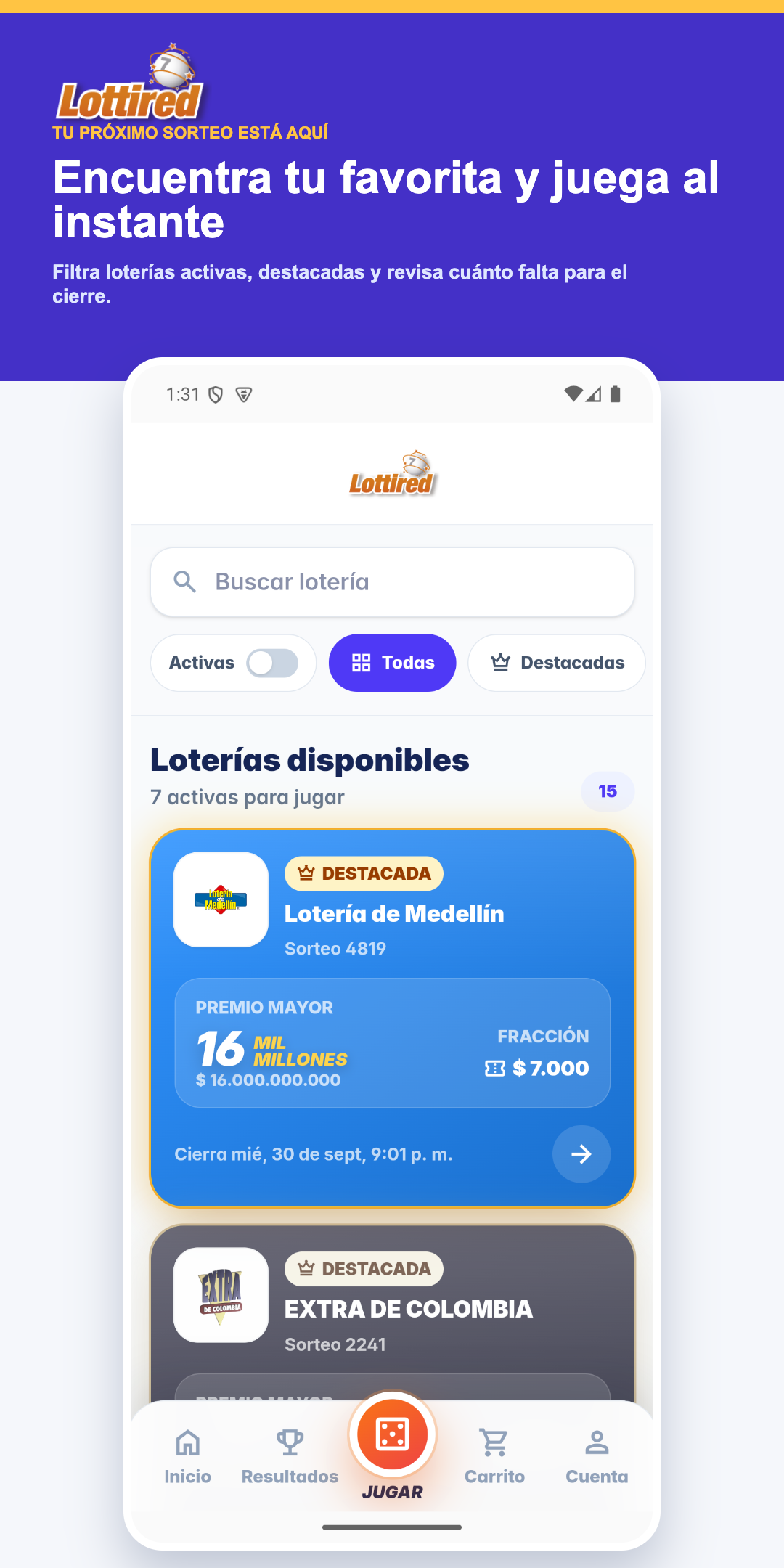 Lottired lottery catalog experience